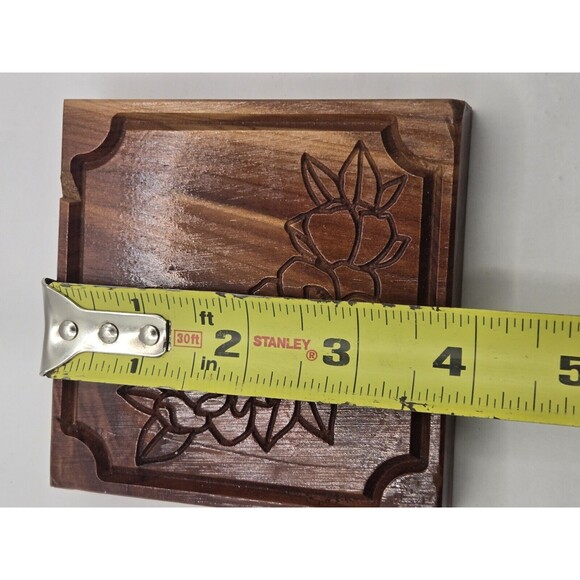 Two Crazy Dogs Cedar 4" x 4" Magnolia Carved Block Set of 3 - Picture 16 of 16